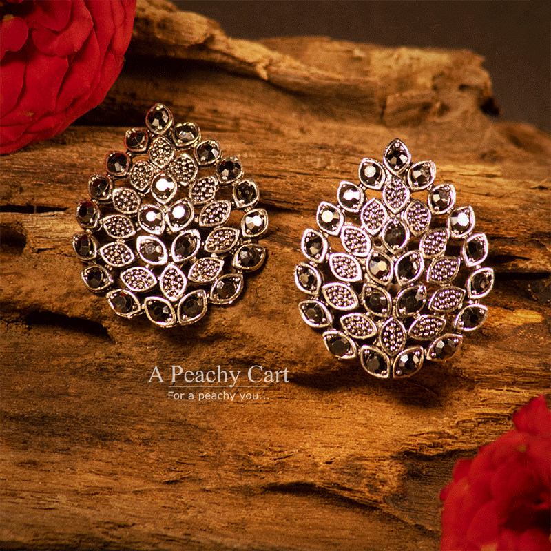 Ivy Leaf Drift Oxidized Earrings