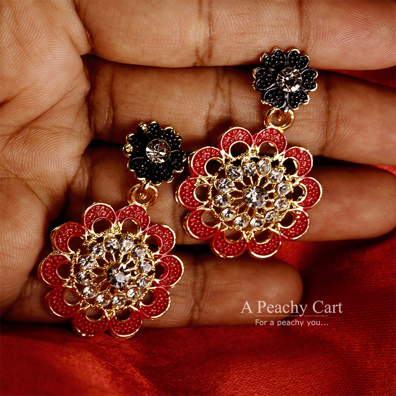 Scarlet Blossom Earrings