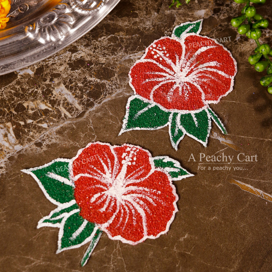 Shubh Jaswand Ready Rangoli (Set of 2)