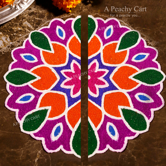 Deep Rang Ready Rangoli (Set of 2 semi circles)
