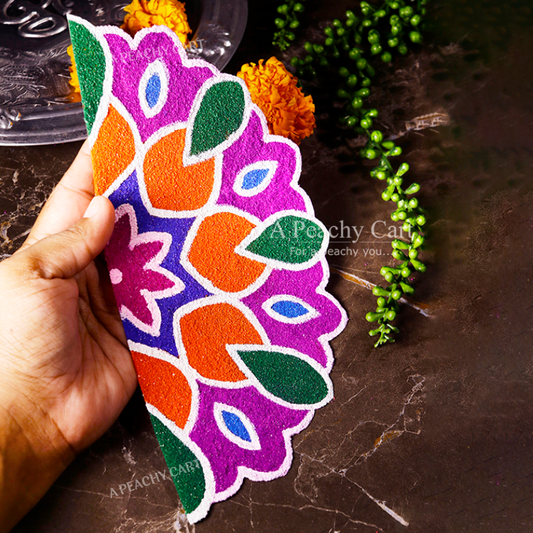Deep Rang Ready Rangoli (Set of 2 semi circles)