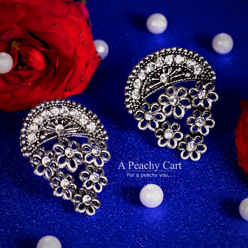 Flowerfall Bouquet Oxidized Earrings