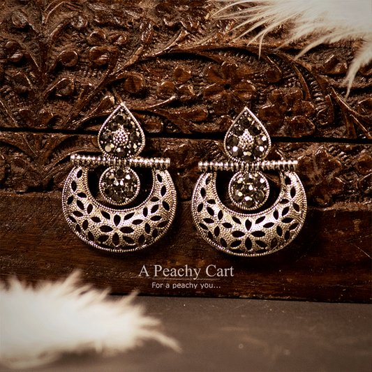 Gopika Petal Oxidized Dangles Earrings