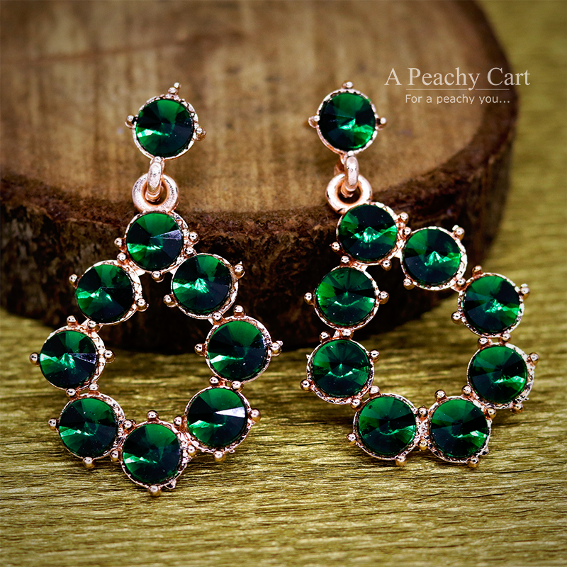 Green Glory Droplets Earrings