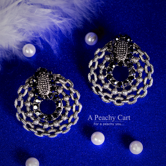 Mystic Chain Knot Oxidized Earrings