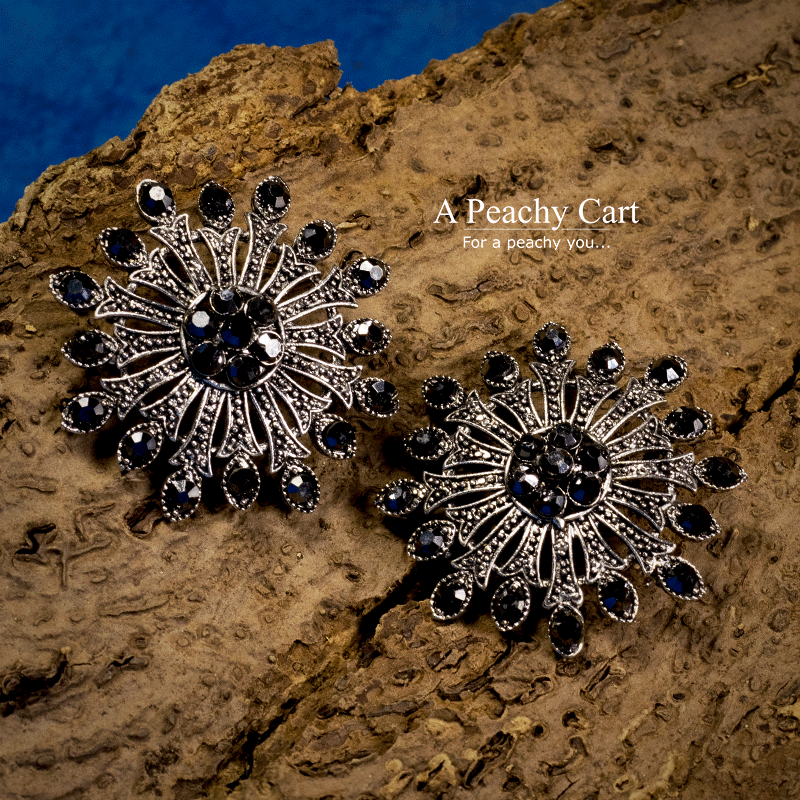 Petal Bloom Oxidized Earrings