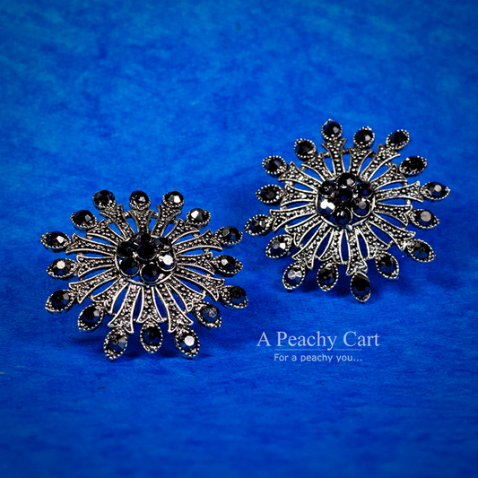 Petal Bloom Oxidized Earrings