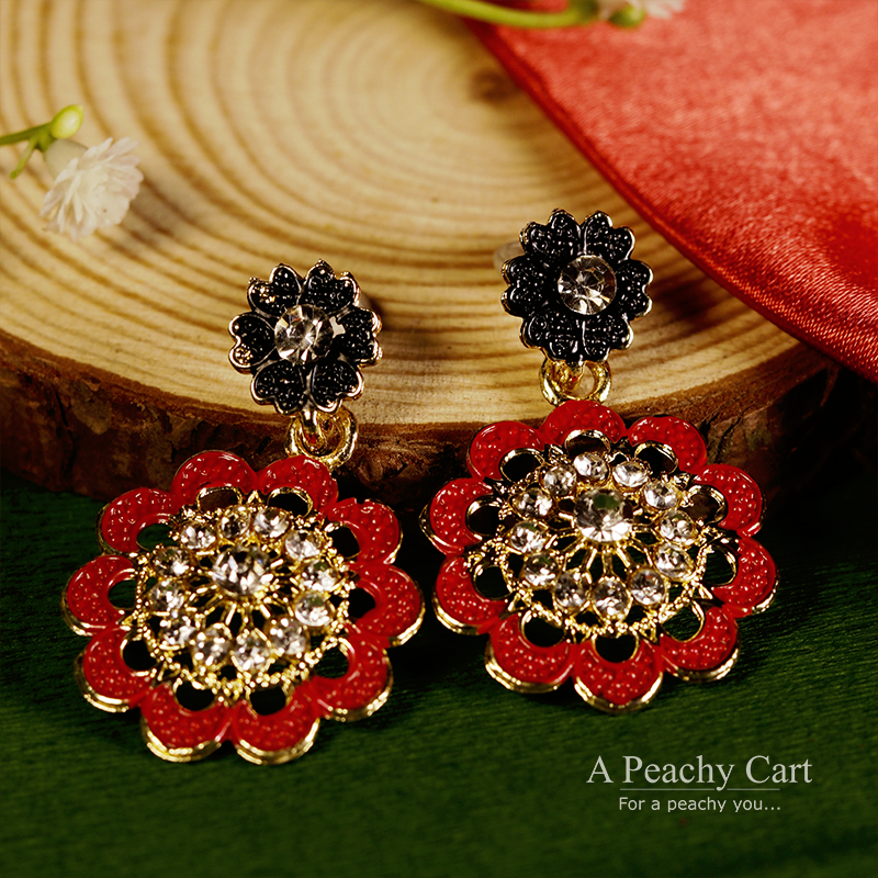 Scarlet Blossom Earrings